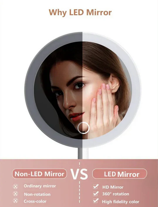 ✨ GlamGlow™ Luxe – Tricolour LED Leather Makeup Vanity - Image 8
