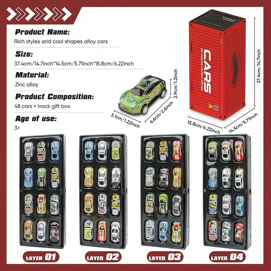 Mini Pull-Back Cars Set with Built-In Garage Set - Image 4