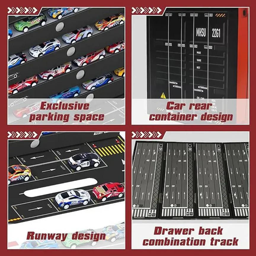 Mini Pull-Back Cars Set with Built-In Garage Set - Image 6