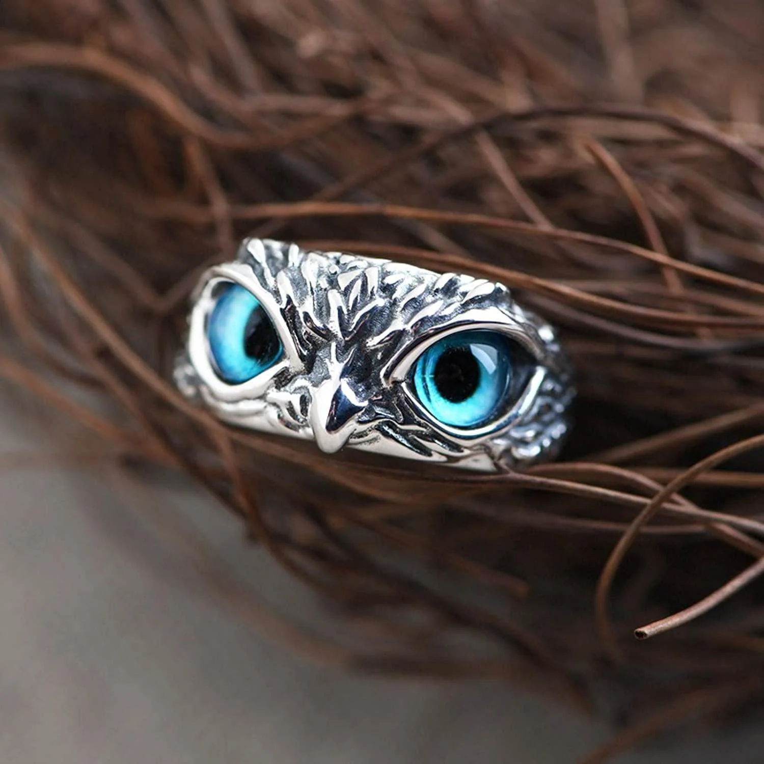 925 Silver Owl Ring (Adjustable size) - Image 4
