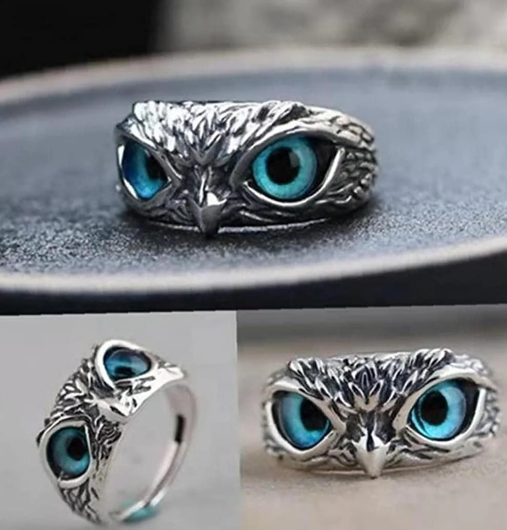 925 Silver Owl Ring (Adjustable size) - Image 5