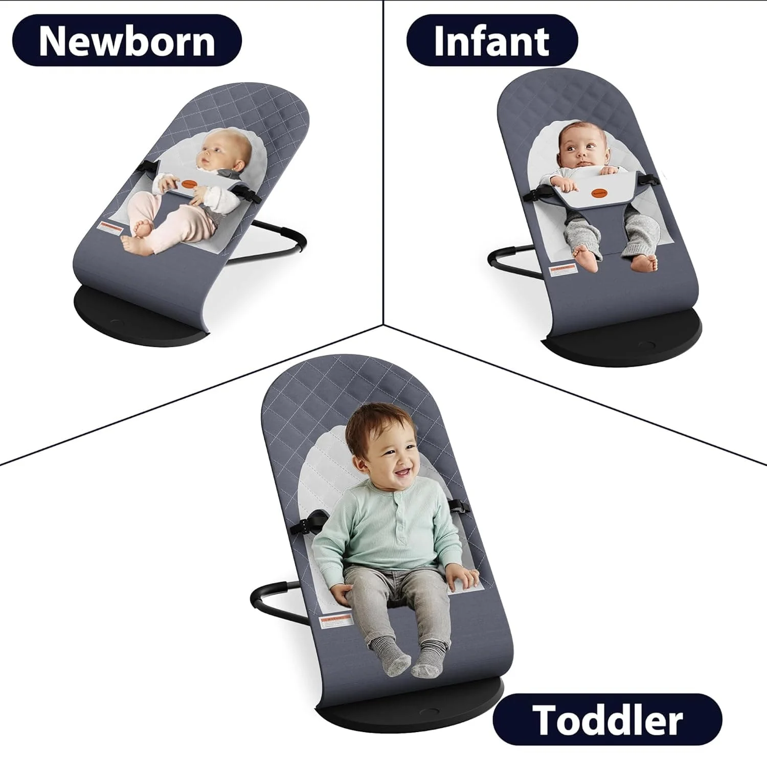 Portable Baby Bouncer Seat for Infants, 0-18 Months, 3 Modes of Use with Rocker & Stationary Options - Image 2