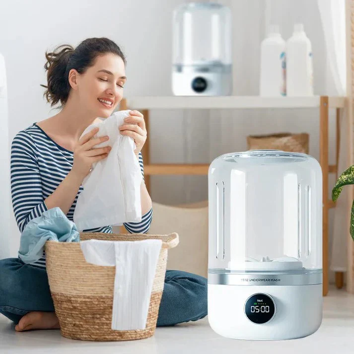 Cordless Portable Mini Washer – Rechargeable Travel Washing Machine for Underwear & Socks