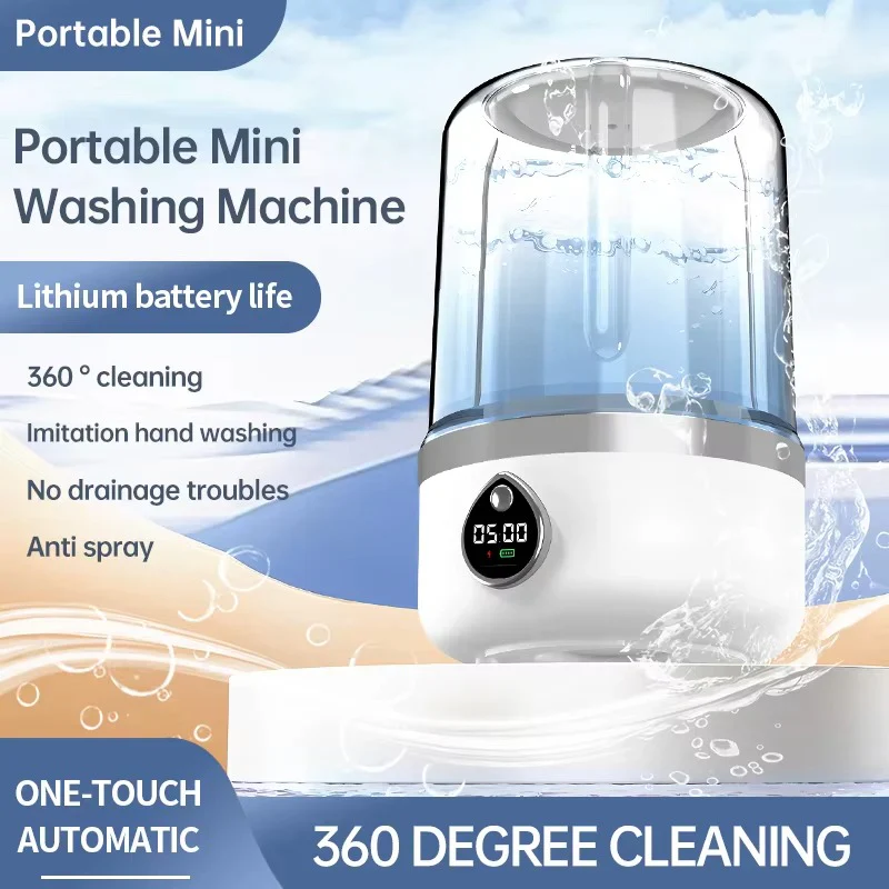 Cordless Portable Mini Washer – Rechargeable Travel Washing Machine for Underwear & Socks - Image 2