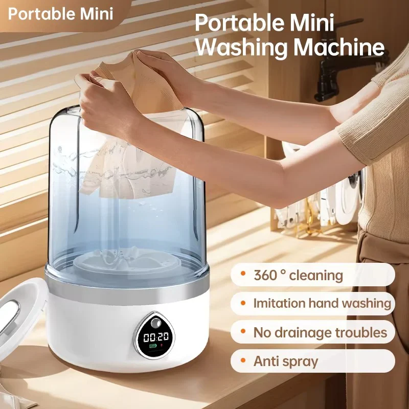 Cordless Portable Mini Washer – Rechargeable Travel Washing Machine for Underwear & Socks - Image 4