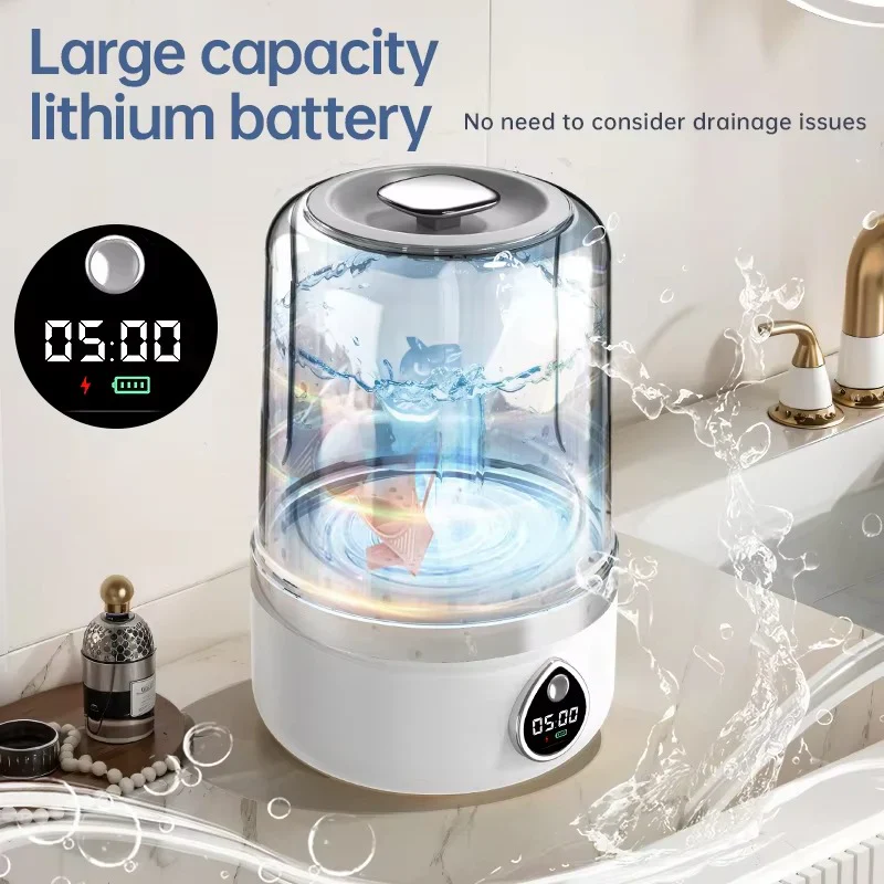 Cordless Portable Mini Washer – Rechargeable Travel Washing Machine for Underwear & Socks - Image 5