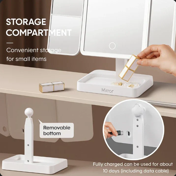 TriGlow™ Illuminated Trifold Vanity Mirror - Image 8