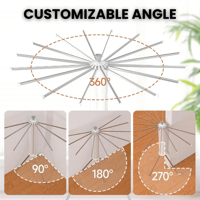 Space-Saving Octopus style Rotating Laundry Drying Rack | Heavy Quality | With Wheels - Image 4
