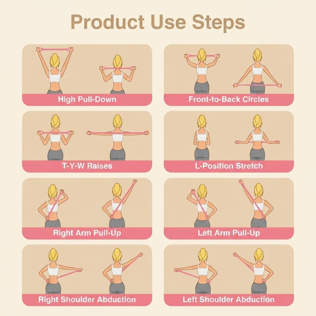 Figure 8 Silicone Resistance Exercise Bands (Pack of 2) - Image 6