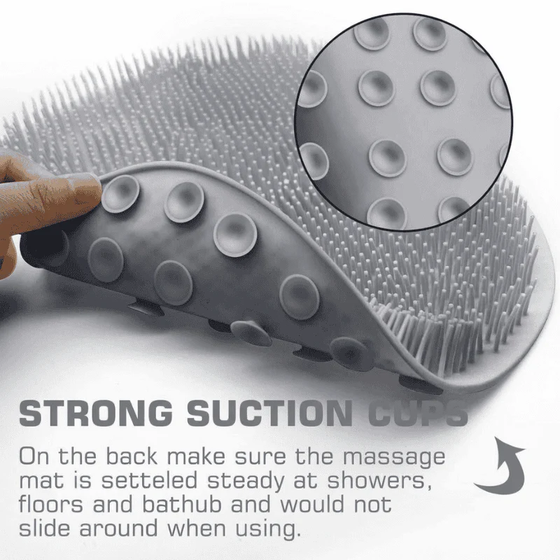 Exfoliating Shower Scrubber: Silicone Foot Mat with Wall-Mounted Suction Cups (Buy 1 Get 1 Free) - Image 4