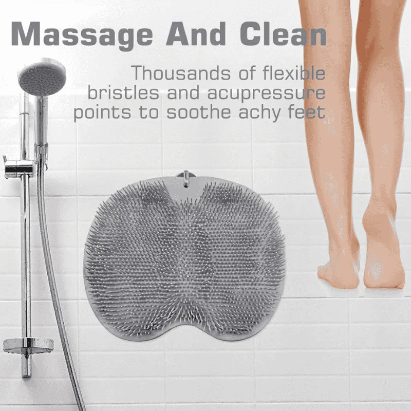 Silicone Shower Foot Scrubber Mat with Wall-Mounted Suction Cups. - Image 5