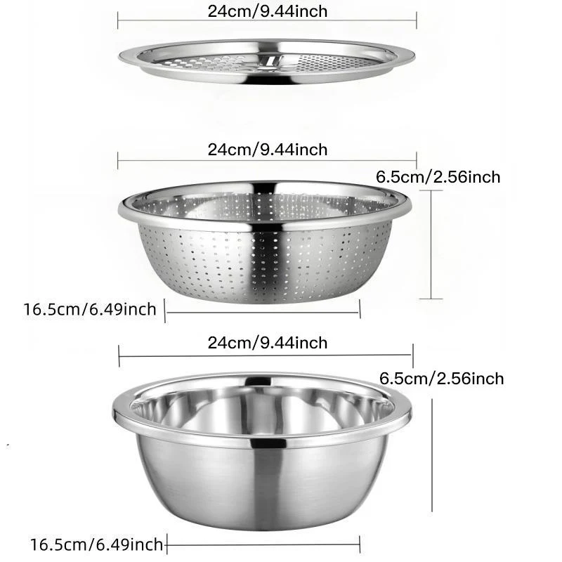 3-in-1 Multifunctional Stainless Steel Basin Set - Image 2
