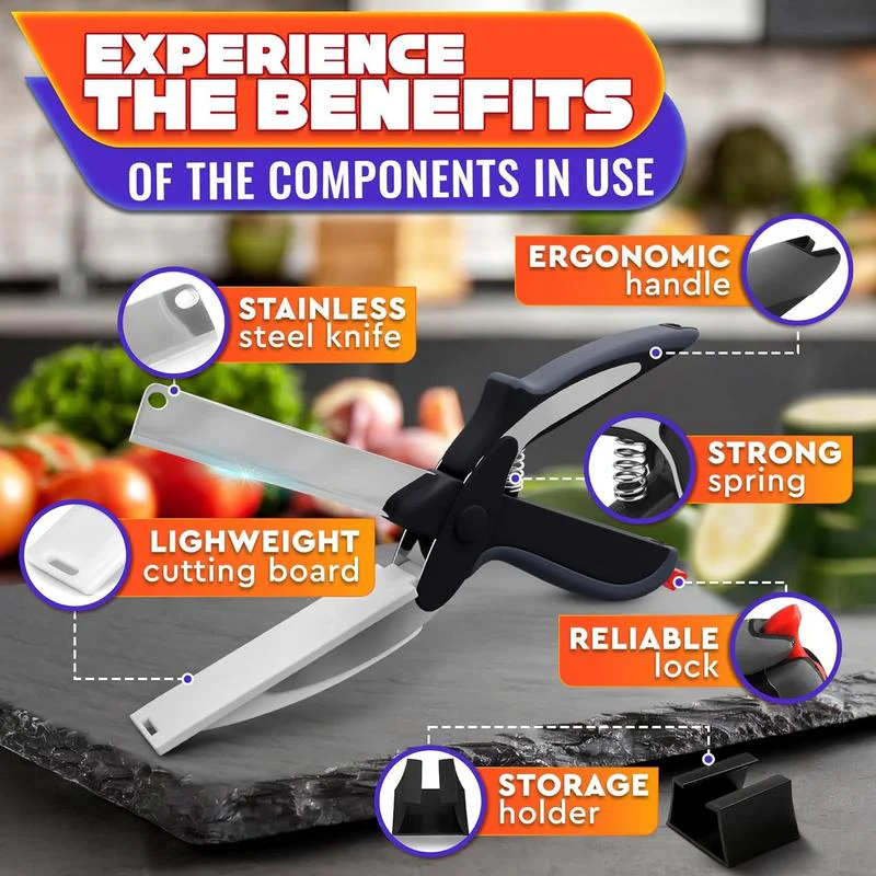 2-in-1 Smart Knife + Cutting Board Kitchen Cutter - Image 3
